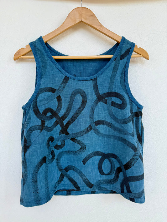 HAND-PAINTED INDIGO TOP, 34