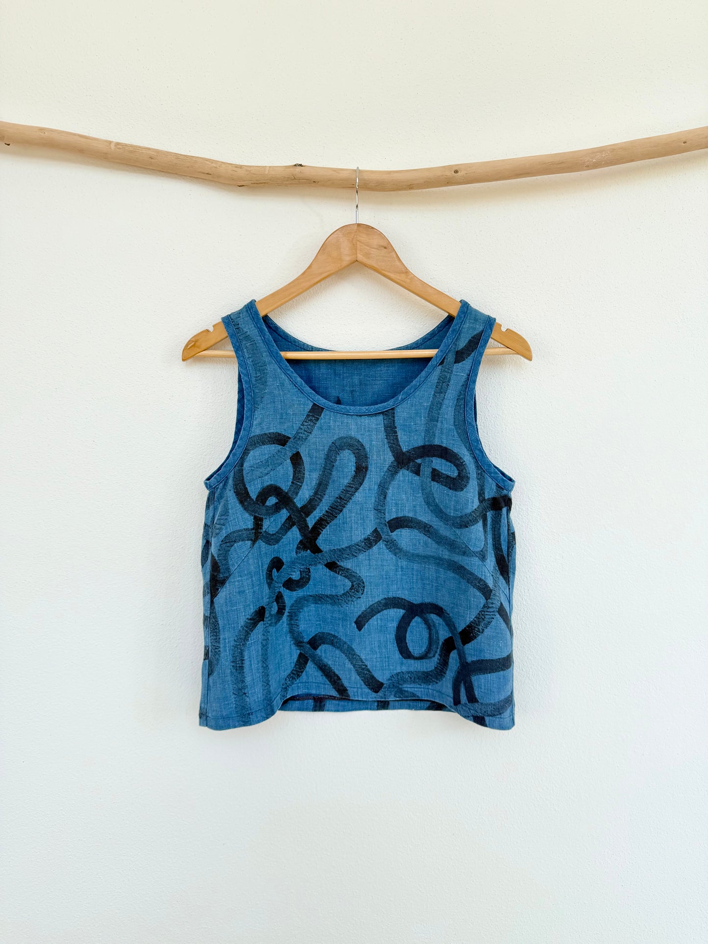 HAND-PAINTED INDIGO TOP, 34