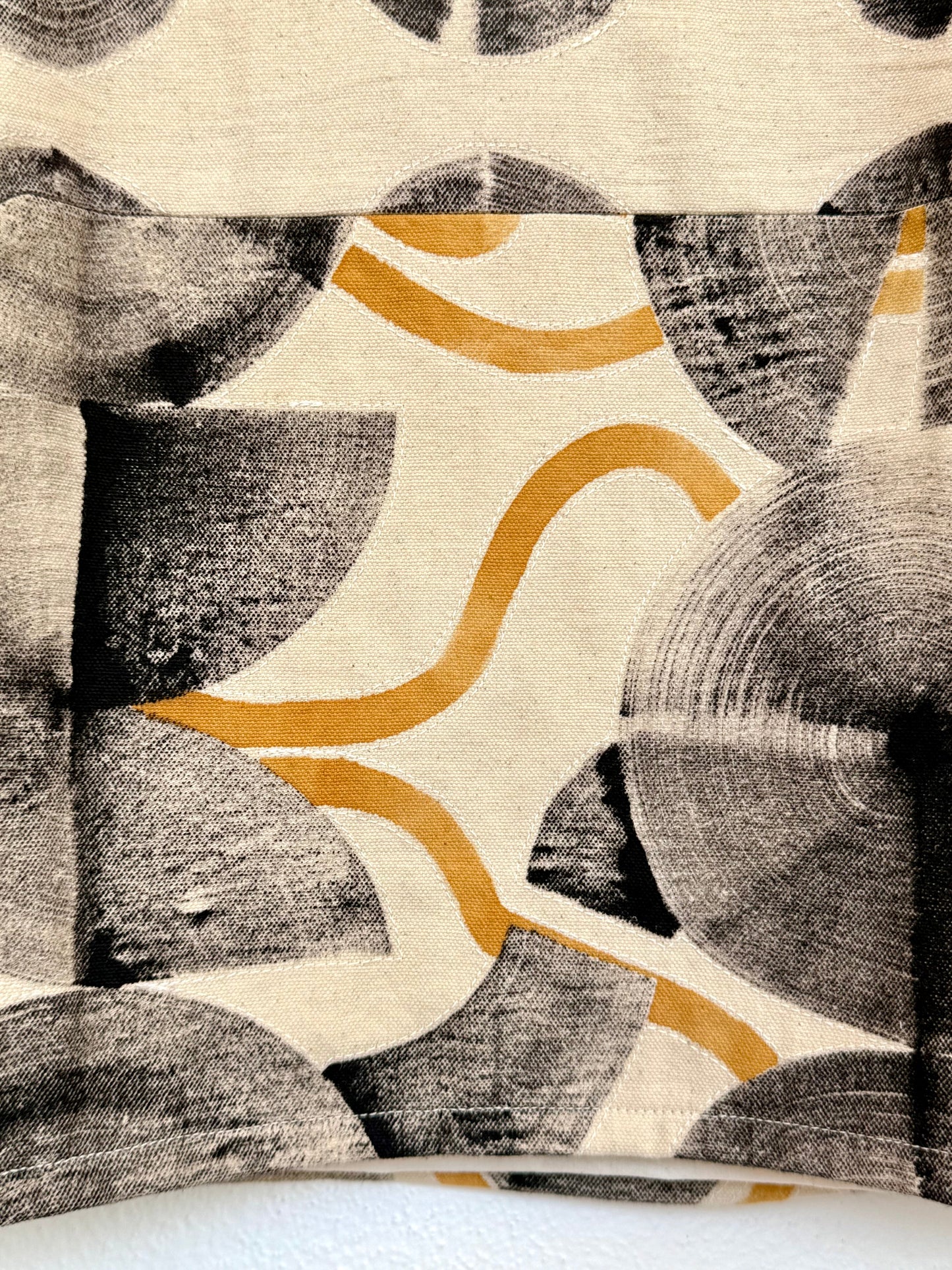 Close-up of the hand-painted cosmos dye paste pattern