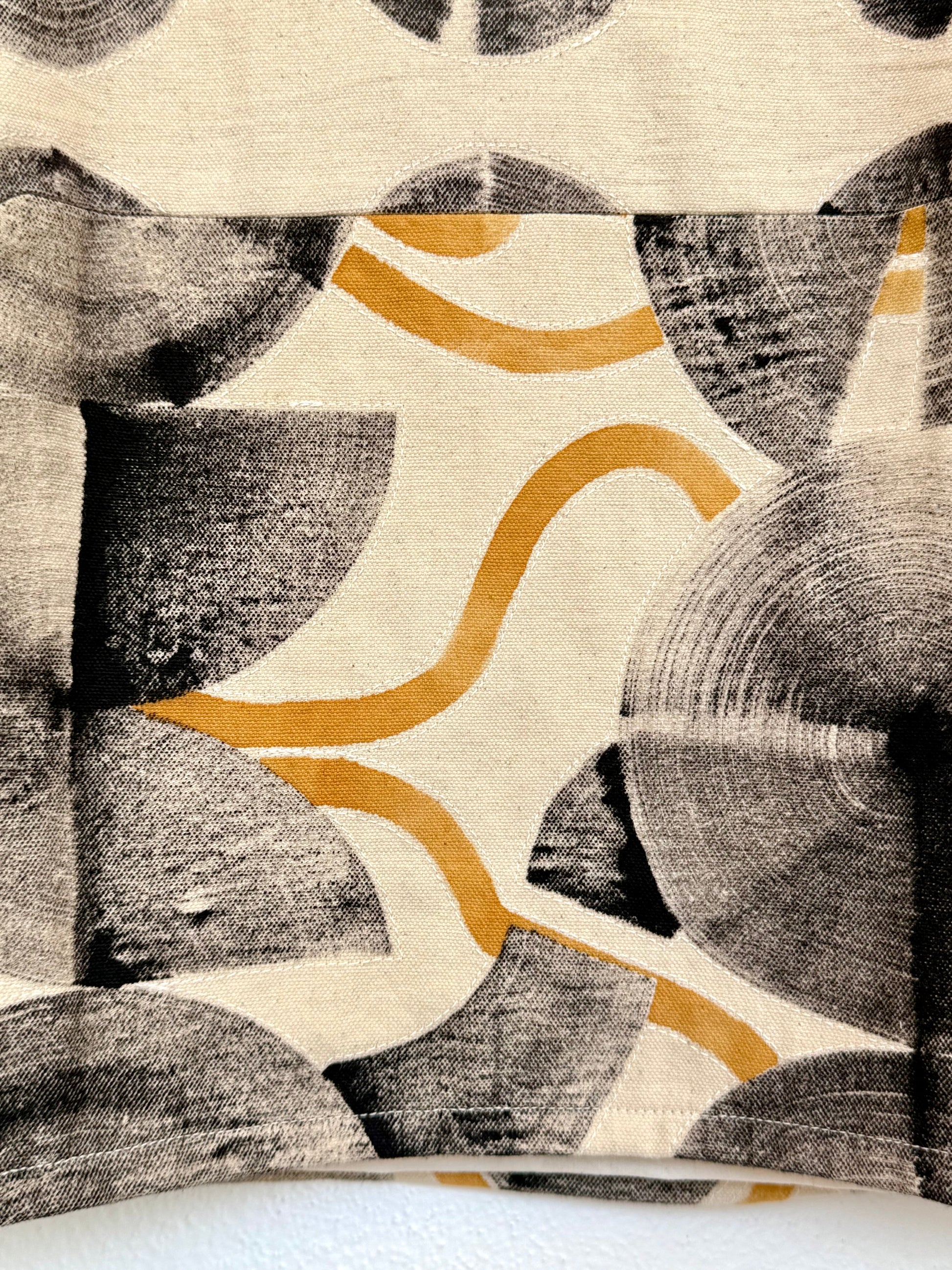 Close-up of the hand-painted cosmos dye paste pattern