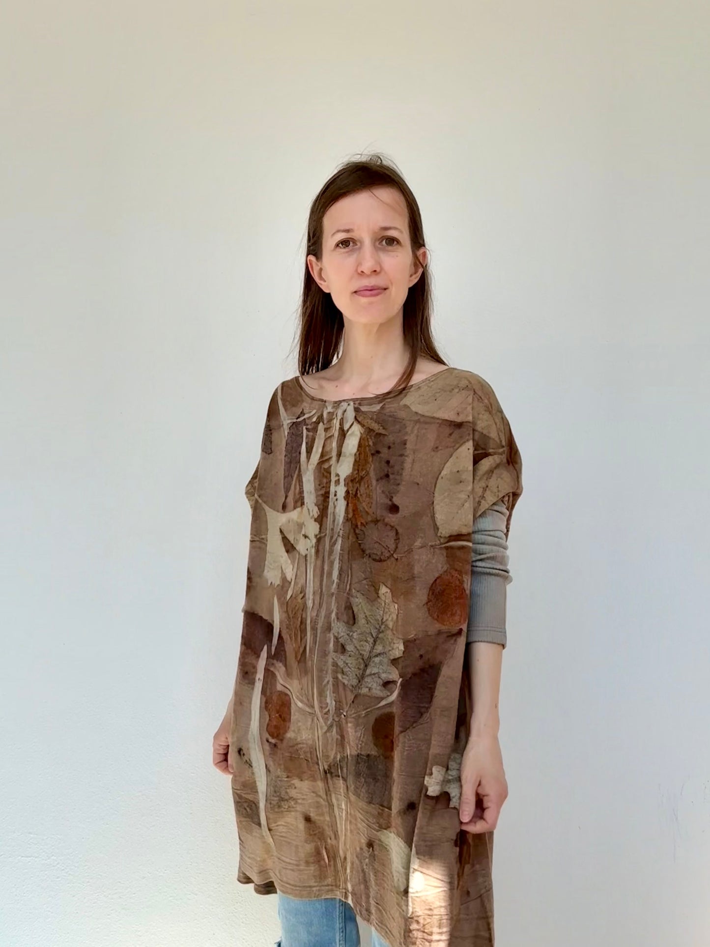 BROWN ECO_PRINT TUNIC