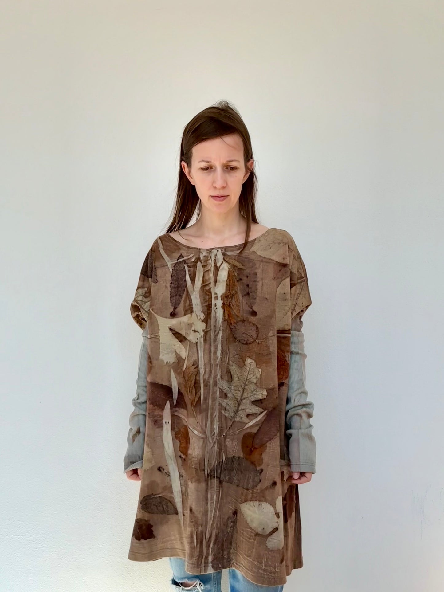 BROWN ECO_PRINT TUNIC