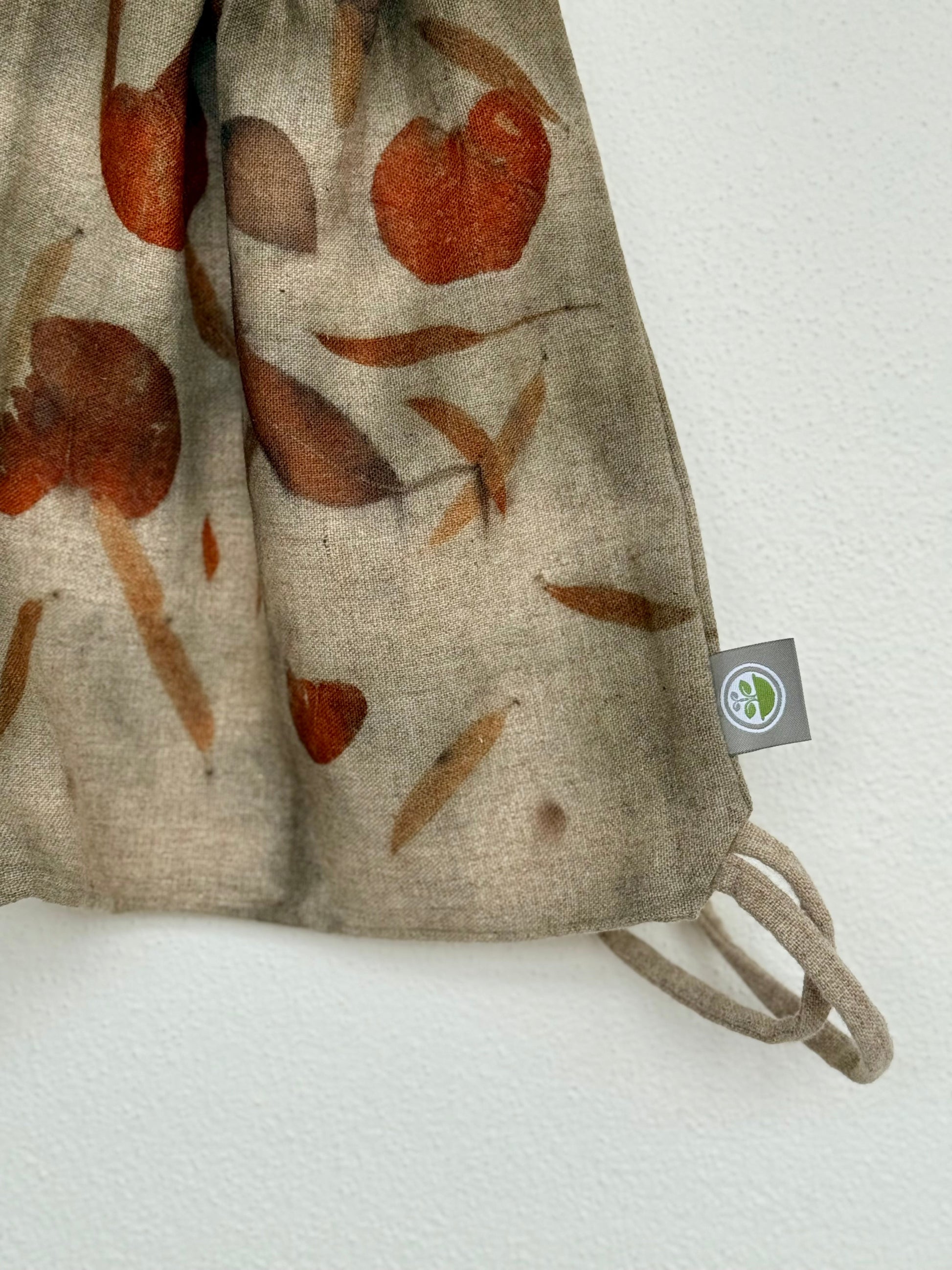 fabric texture of a woolen drawstring bag by DOT 'N' POT