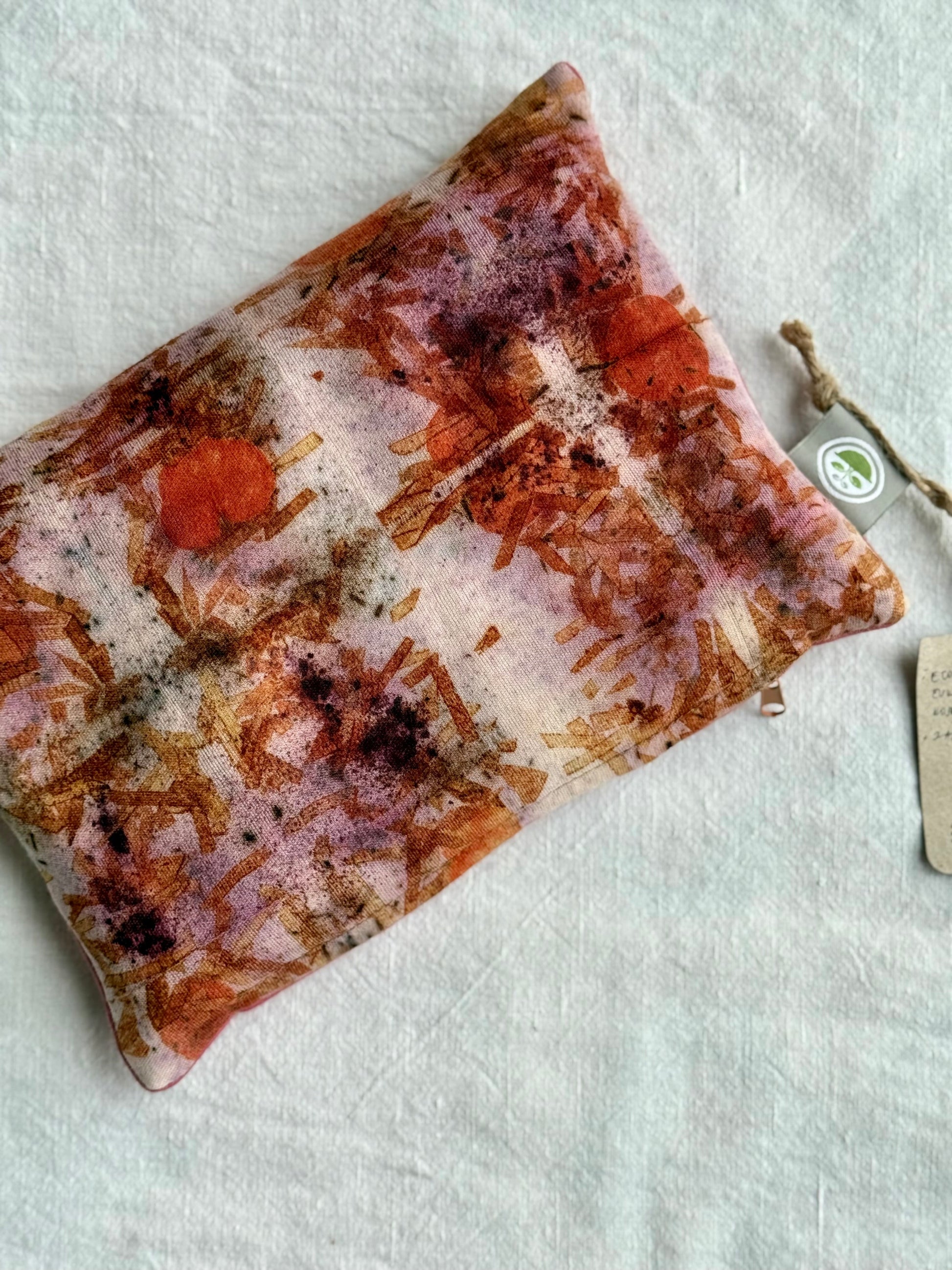Eco-printed purple eucalyptus herbal dream pillow by DOT 'N' POT