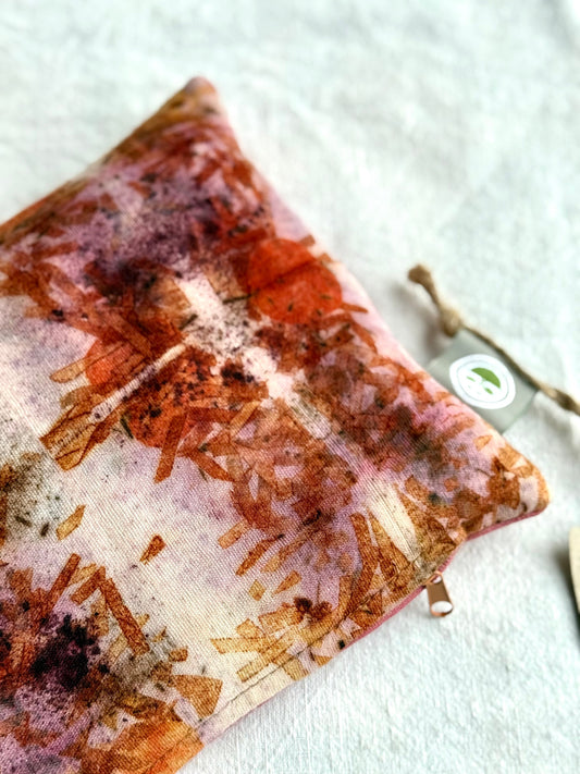 eco-printed colorful herbal dream pillow with tag by DOT 'N' POT