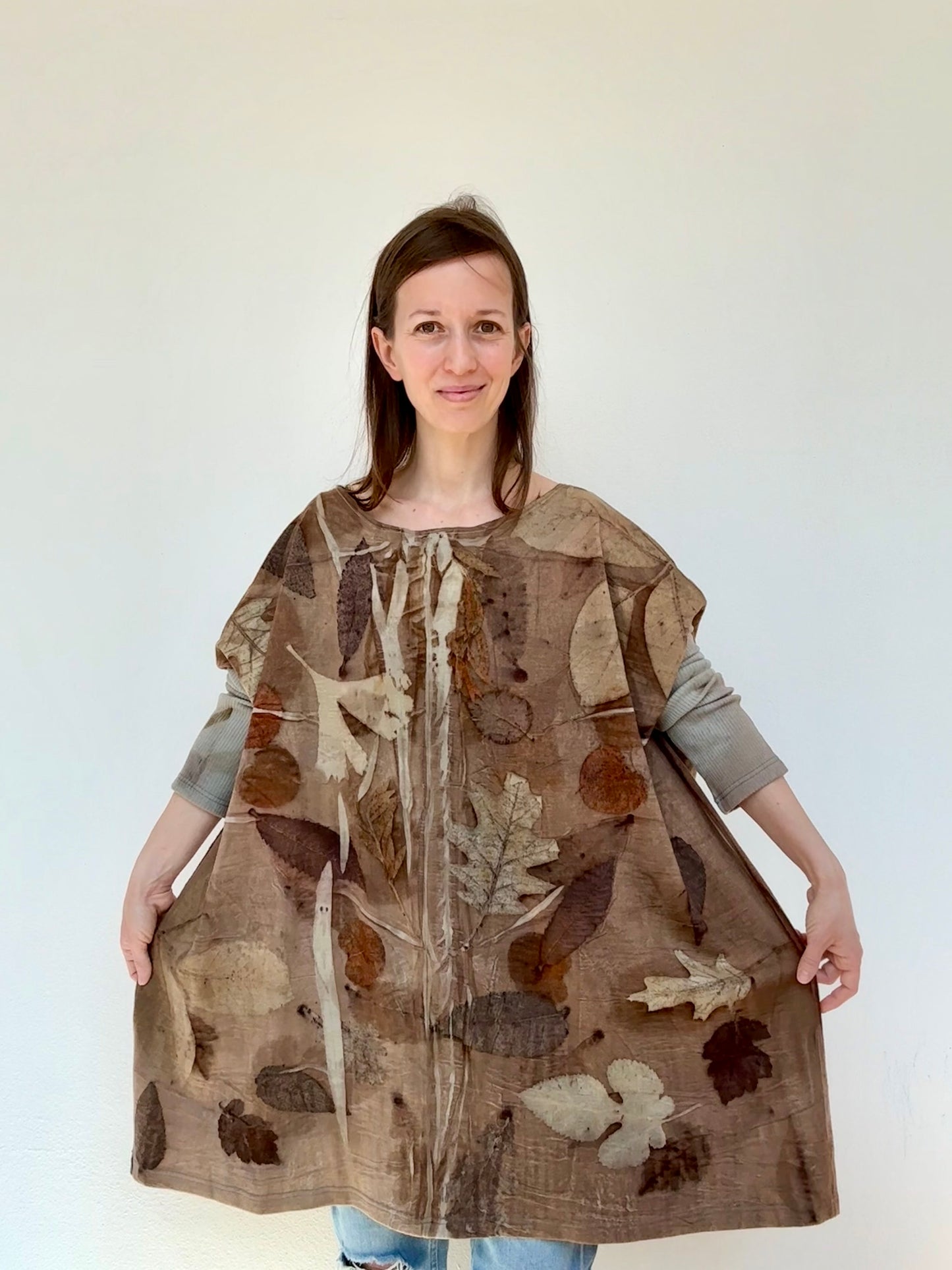 BROWN ECO_PRINT TUNIC