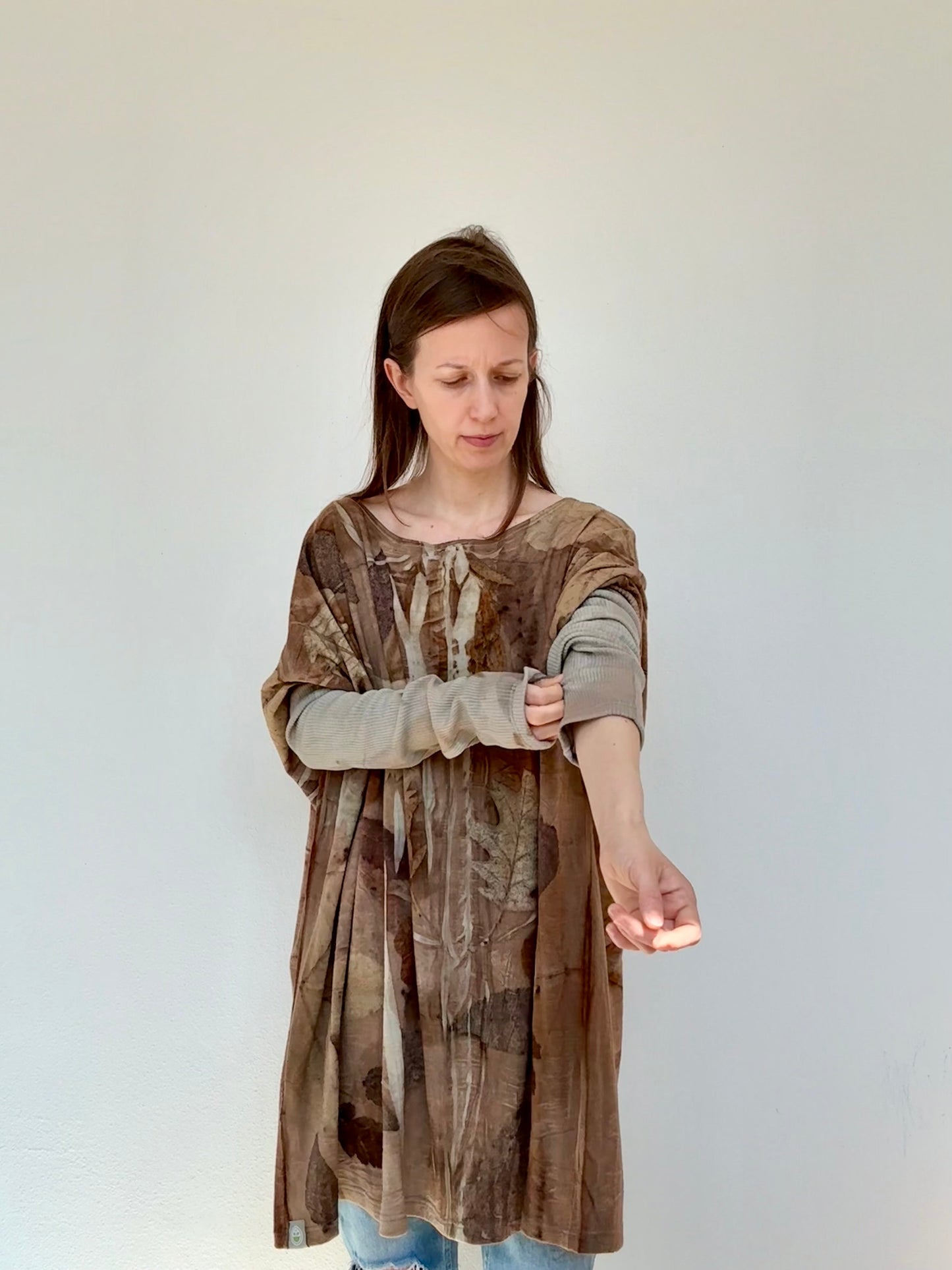 BROWN ECO_PRINT TUNIC