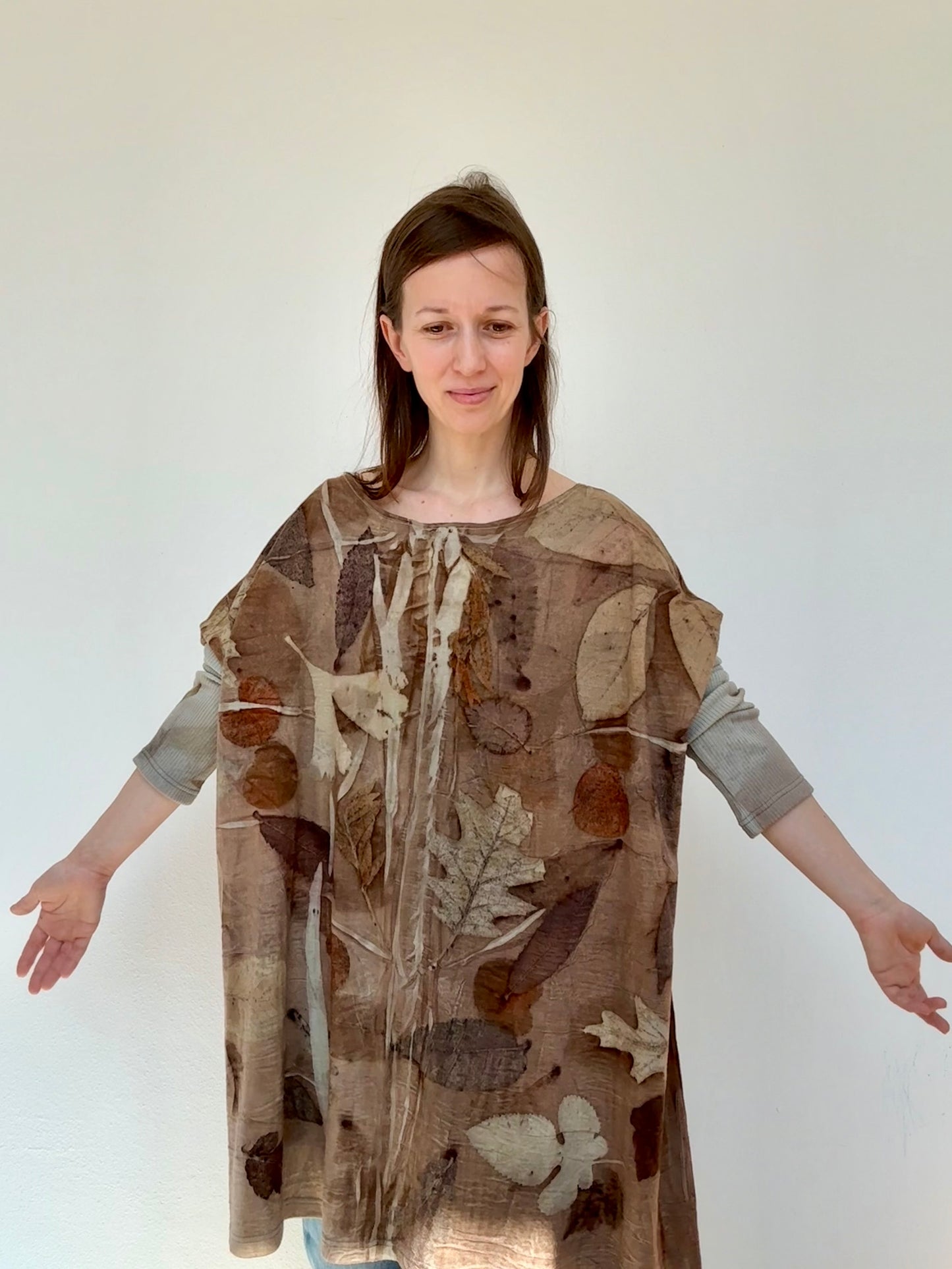 BROWN ECO_PRINT TUNIC